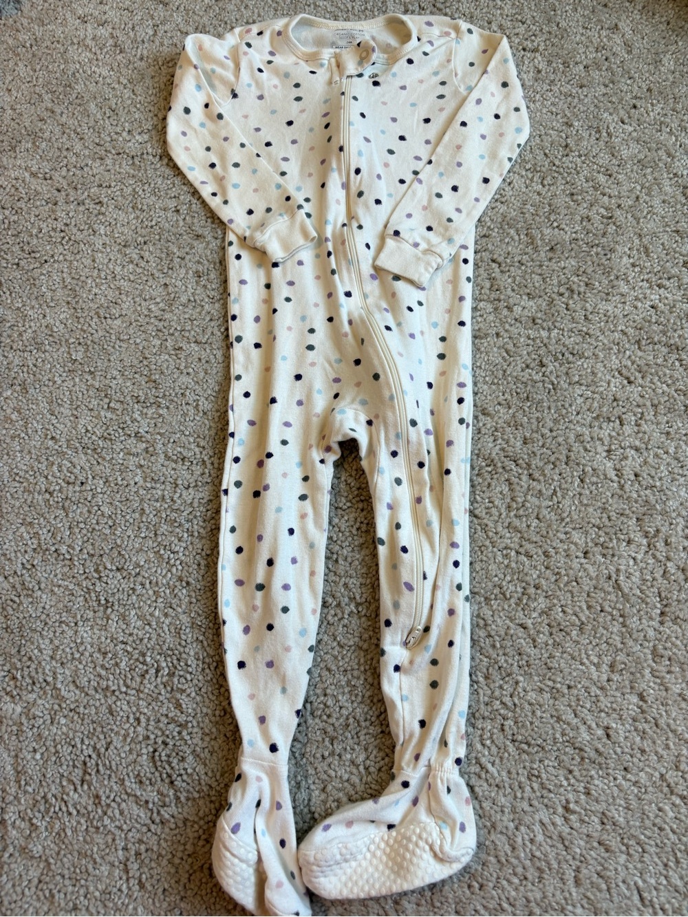 Polka Dot Footed One-Piece Pajamas